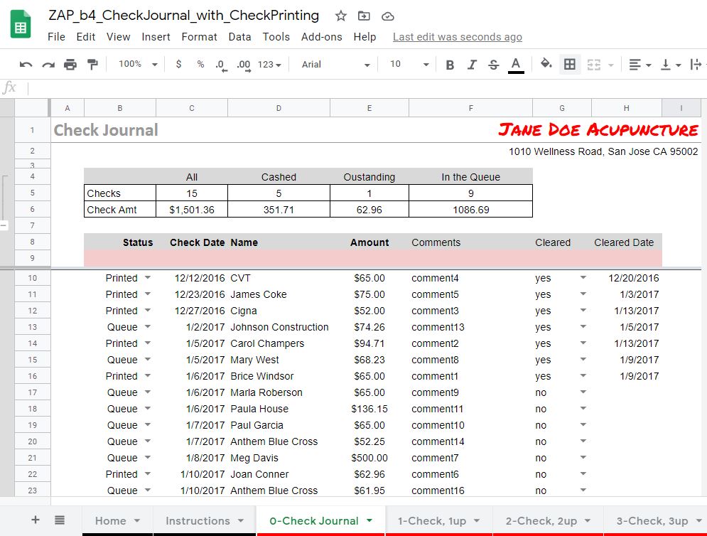 Check Journal w/ 3 up Printing - ZAP ACCOUNTING SOFTWARE